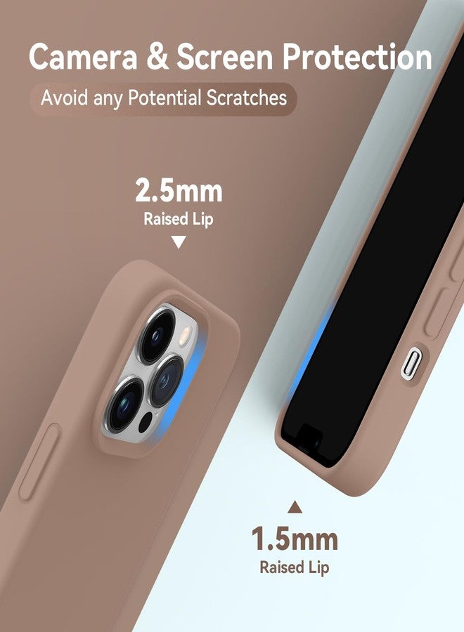 AOTESIER Magnetic for iPhone 13 Pro Phone Case, [Compatible with MagSafe][Military Shockproof Protection] Silicone Case with Soft Microfiber Lining, Camera & Screen Protection 6.1 inch, Light Brown - Image 5